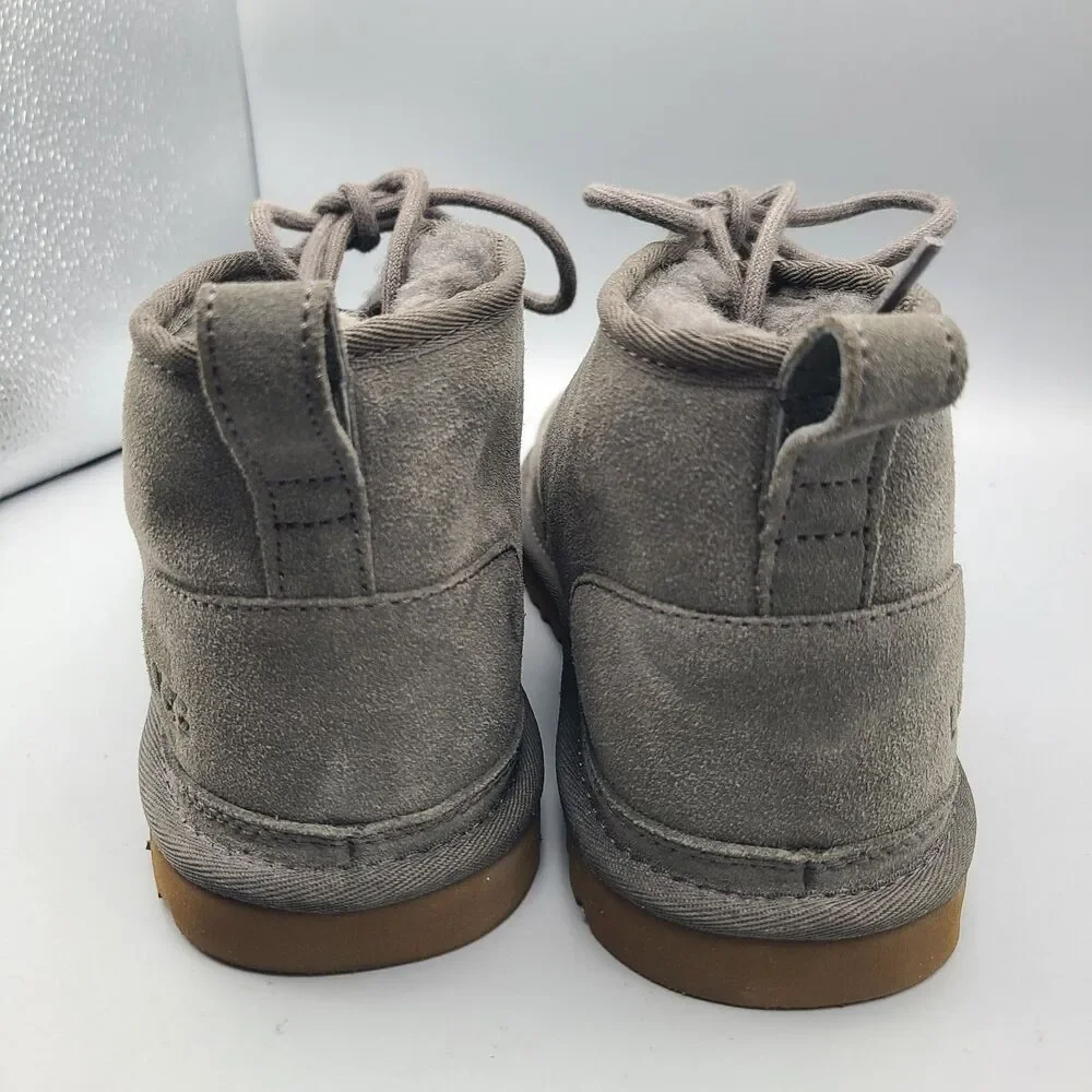 UGG Women's winter boots Neumel Lace Up  Grey suede shearling ankle sz 10 41 new